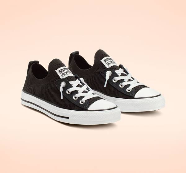 Zapatillas Bajas Converse Chuck Taylor All Star Shoreline Knit Slip Negras Blancas | CV-743WUN