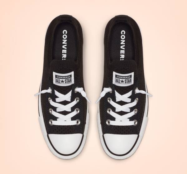 Zapatillas Bajas Converse Chuck Taylor All Star Shoreline Knit Slip Negras Blancas | CV-743WUN