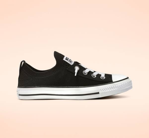 Zapatillas Bajas Converse Chuck Taylor All Star Shoreline Knit Slip Negras Blancas | CV-743WUN