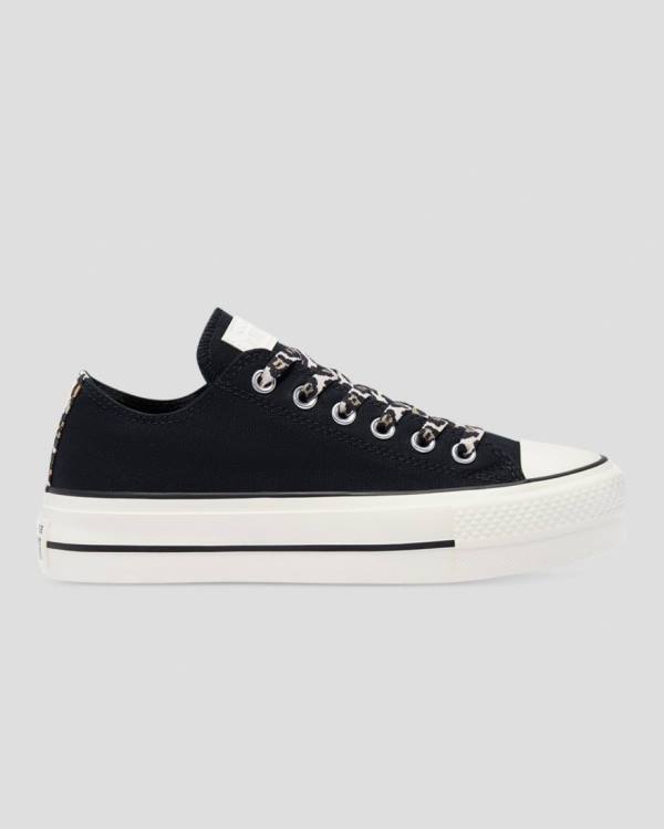 Zapatillas Bajas Converse Chuck Taylor Lift Archive Print Plataforma Negras | CV-945HFK