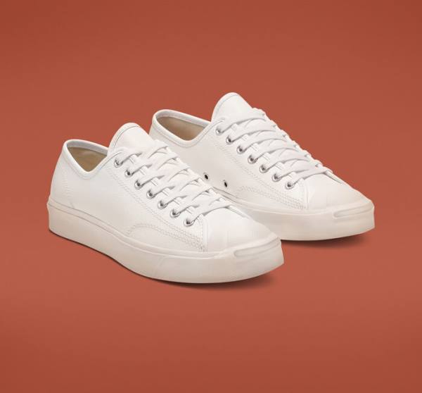 Zapatillas Bajas Converse Jack Purcell Cuero Blancas Blancas Blancas | CV-146XDO