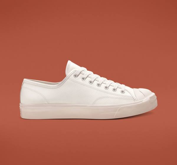 Zapatillas Bajas Converse Jack Purcell Cuero Blancas Blancas Blancas | CV-813NUD