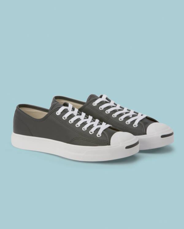 Zapatillas Bajas Converse Jack Purcell Foundational Cuero Negras | CV-596SQE