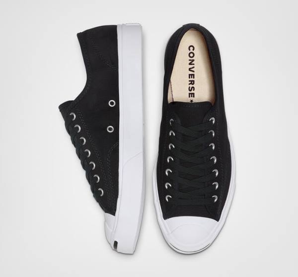 Zapatillas Bajas Converse Jack Purcell Lona Negras Blancas | CV-287IHK