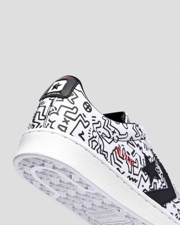 Zapatillas Bajas Converse Keith Haring Pro Cuero Blancas Negras Rojas | CV-059KQH