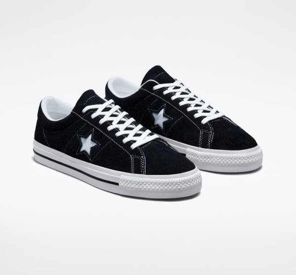 Zapatillas Bajas Converse One Star Negras Blancas | CV-215ZAJ