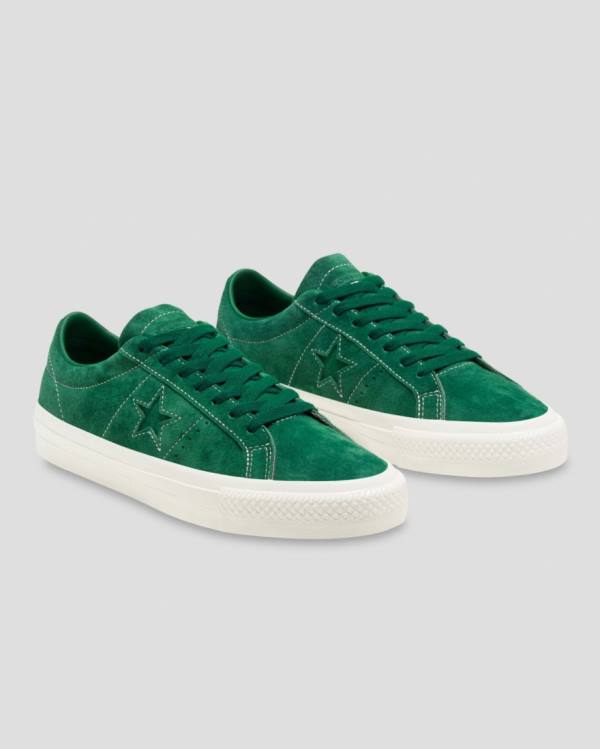 Zapatillas Bajas Converse One Star Pro Pigskin Gamuza Verde | CV-568KDP