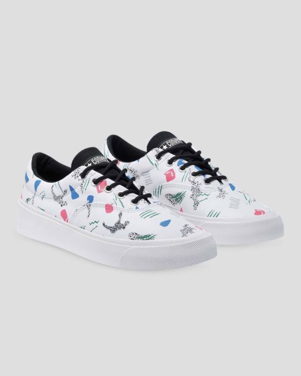 Zapatillas Bajas Converse Skid Grip 80s Archive Print Blancas | CV-758MZS