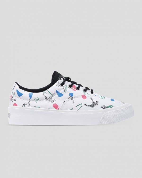 Zapatillas Bajas Converse Skid Grip 80s Archive Print Blancas | CV-871RGE