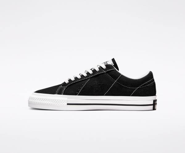 Zapatillas Bajas Converse Stussy One Star Negras Blancas | CV-385RPL