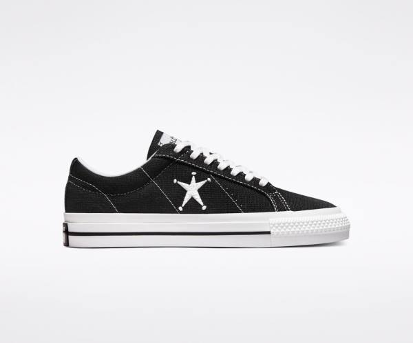 Zapatillas Bajas Converse Stussy One Star Negras Blancas | CV-402ILY