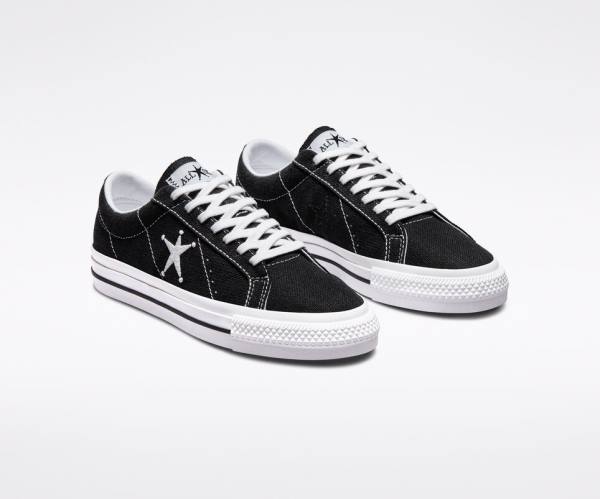 Zapatillas Bajas Converse Stussy One Star Negras Blancas | CV-601TJD