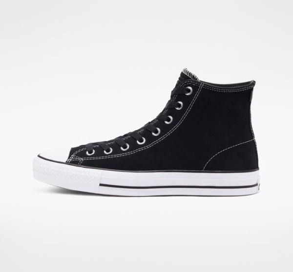 Zapatillas Skate Converse CONS Chuck Taylor All Star Pro Gamuza Negras Blancas | CV-068KGM