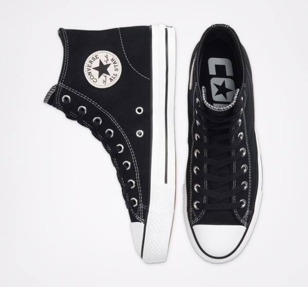 Zapatillas Skate Converse CONS Chuck Taylor All Star Pro Gamuza Negras Blancas | CV-068KGM