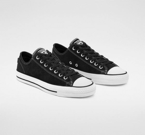 Zapatillas Skate Converse CONS Chuck Taylor All Star Pro Gamuza Negras Blancas | CV-364XDV