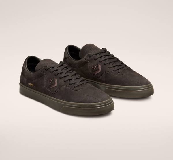 Zapatillas Skate Converse CONS Louie Lopez Pro Nubuck Cuero Cafe Negras Marrones | CV-701MWX